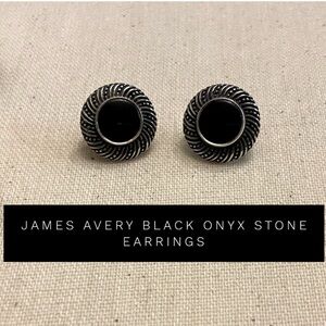 Retired James Avery round onyx stone stud earrings